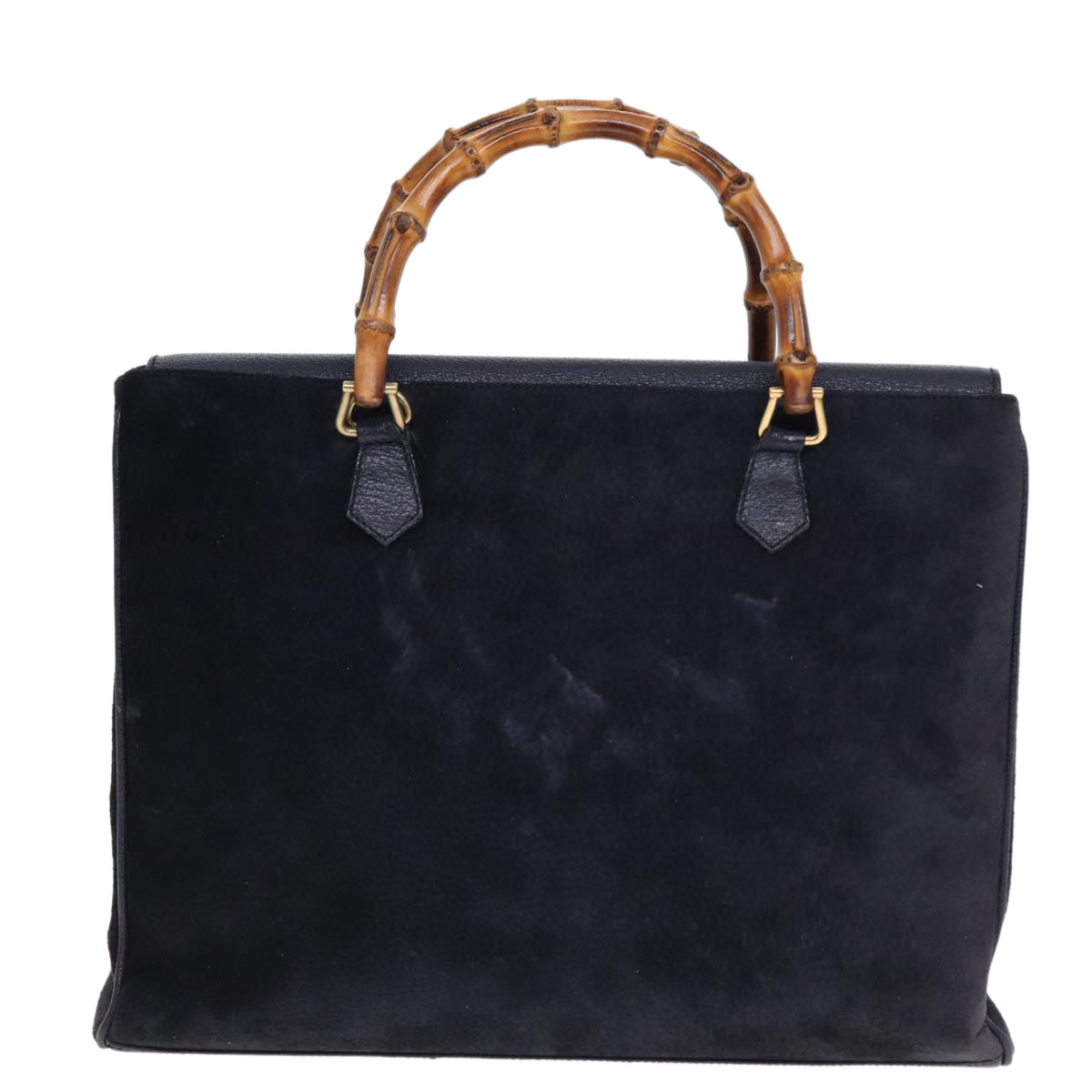 GUCCI Bamboo Hand Bag Suede 2way Navy 002 2855 0322 0 ep4351