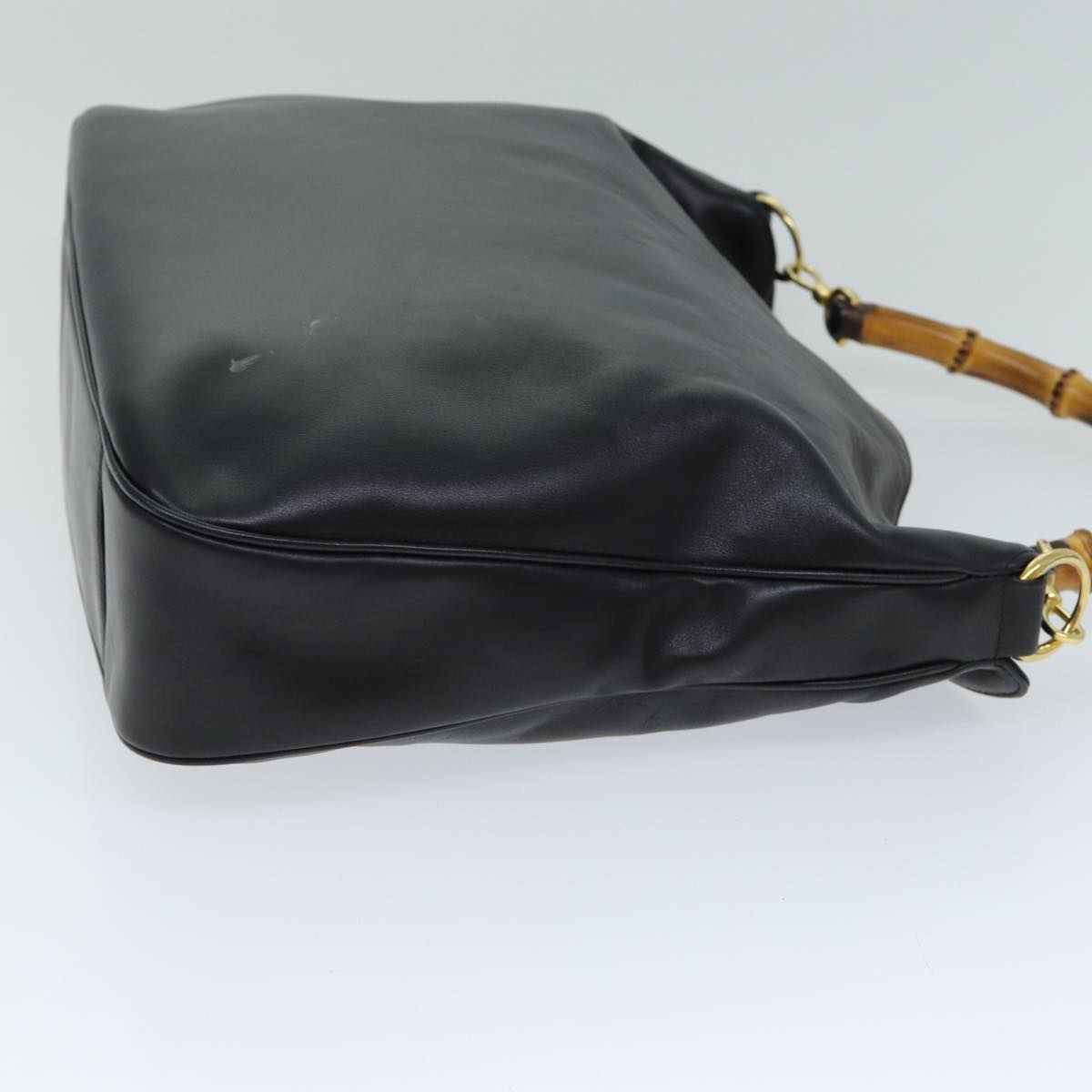GUCCI Bamboo Shoulder Bag Leather 2way Black 001 1781 1577 ep4378