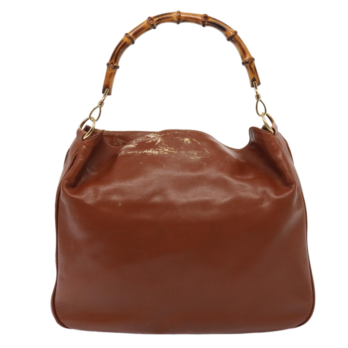 GUCCI Bamboo Hand Bag Leather Brown 001 1781 1577 ep4379
