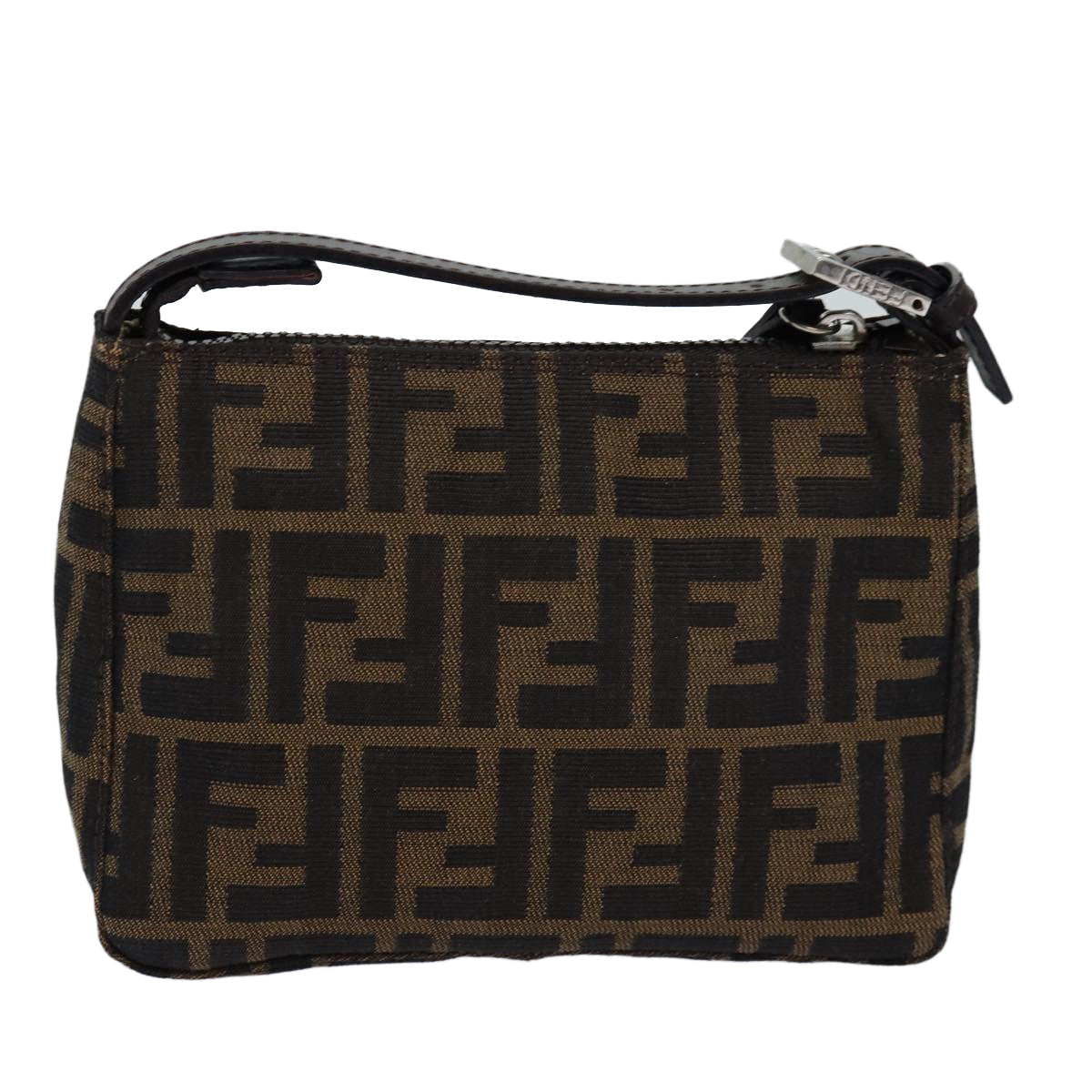 FENDI Zucca Canvas Pouch Brown Black ep4386