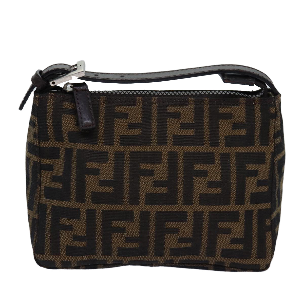 FENDI Zucca Canvas Pouch Brown Black ep4386