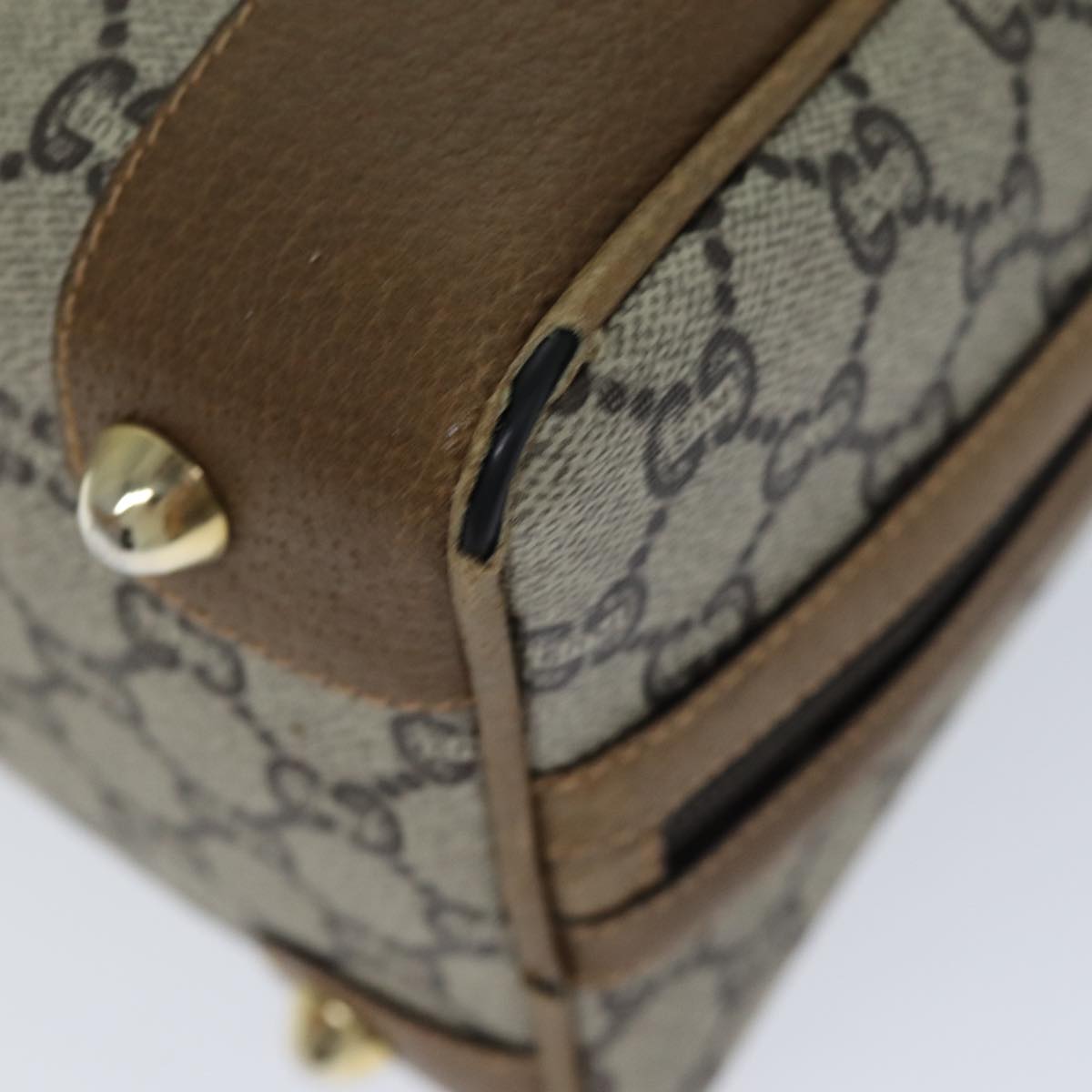 GUCCI GG Plus Supreme Hand Bag PVC Leather Beige ep4401
