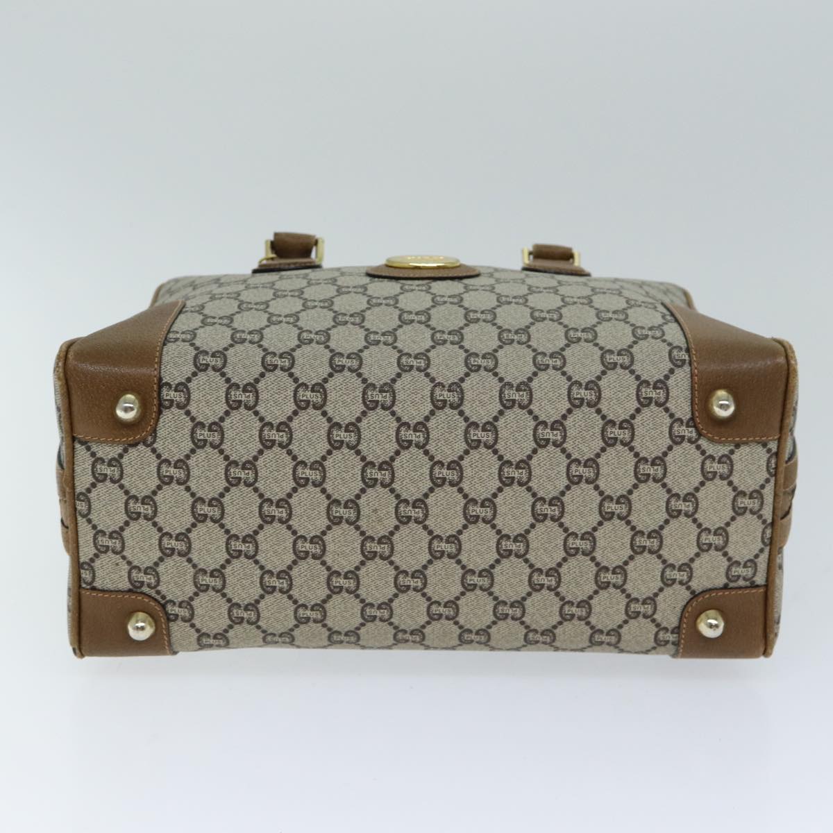 GUCCI GG Plus Supreme Hand Bag PVC Leather Beige ep4401