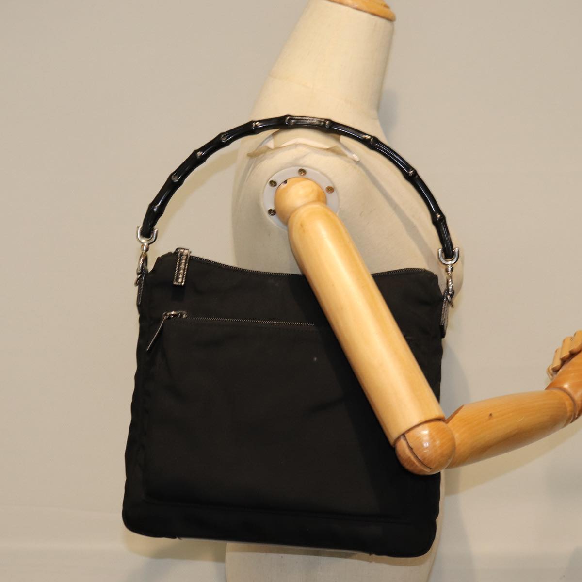 GUCCI Bamboo Shoulder Bag Nylon Black 000 0509 2122 ep4409