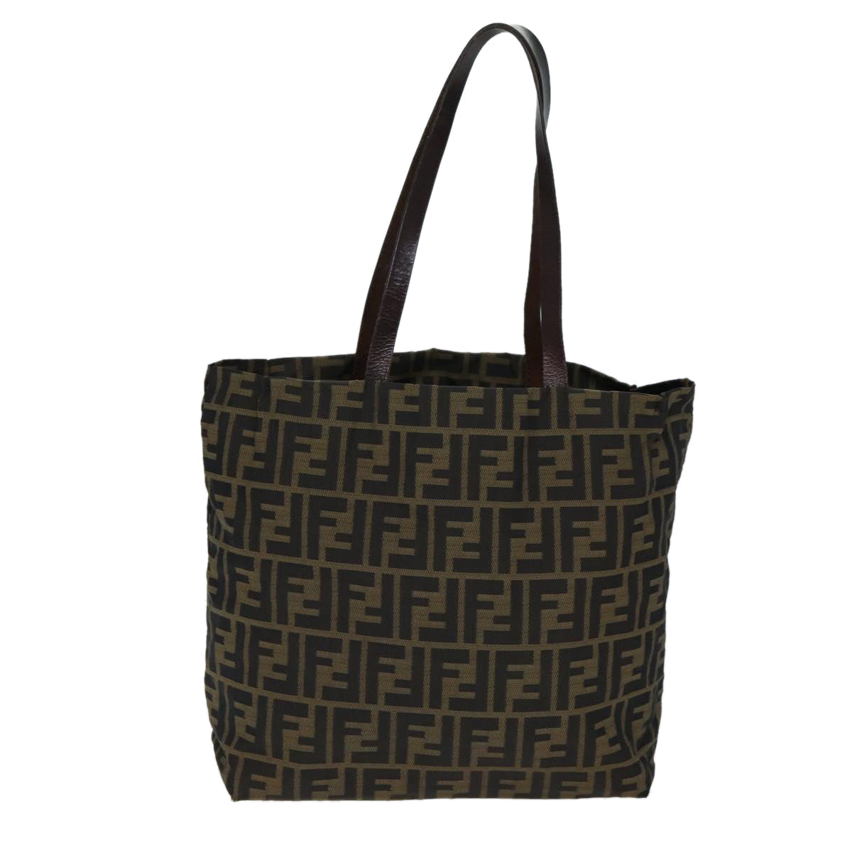 FENDI Zucca Canvas Hand Bag Black Brown ep4411