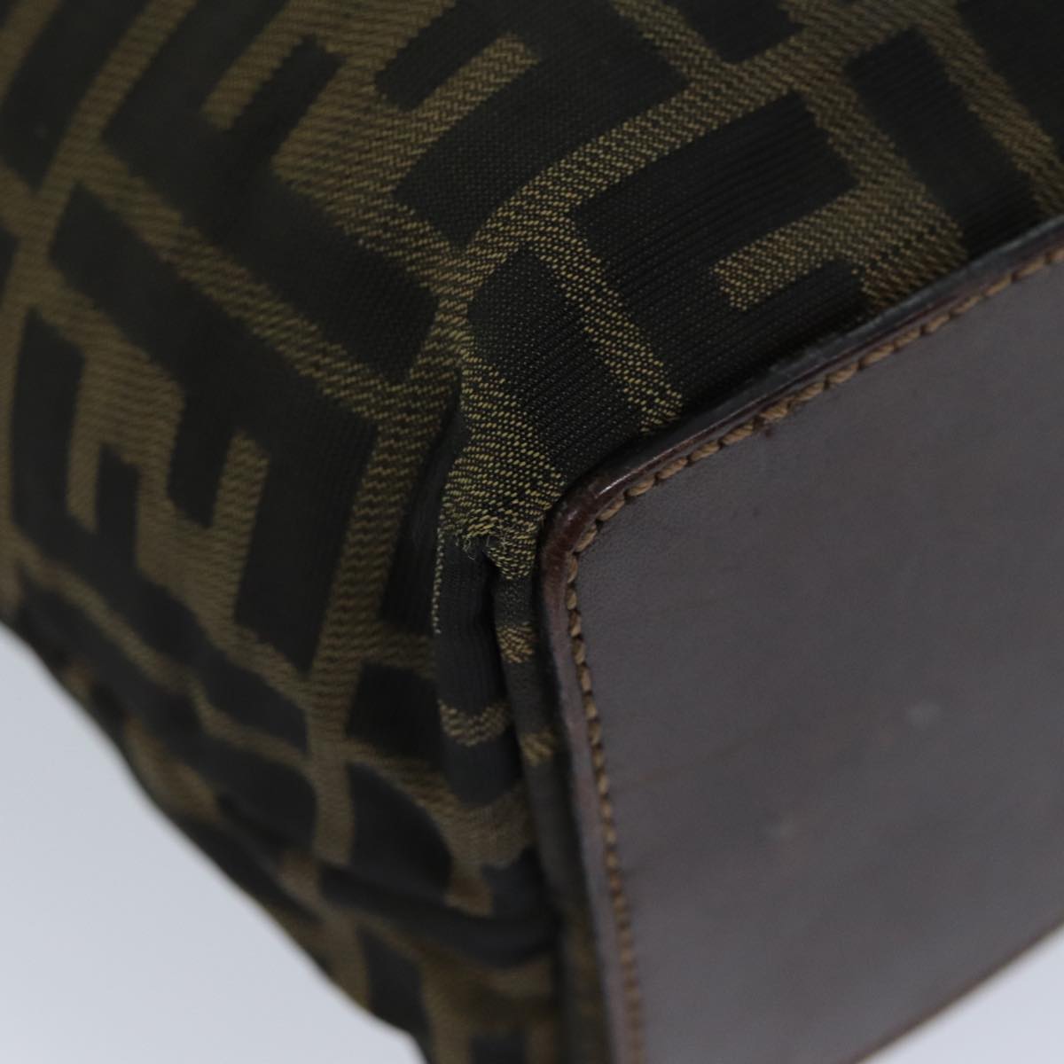 FENDI Zucca Canvas Hand Bag Black Brown ep4416