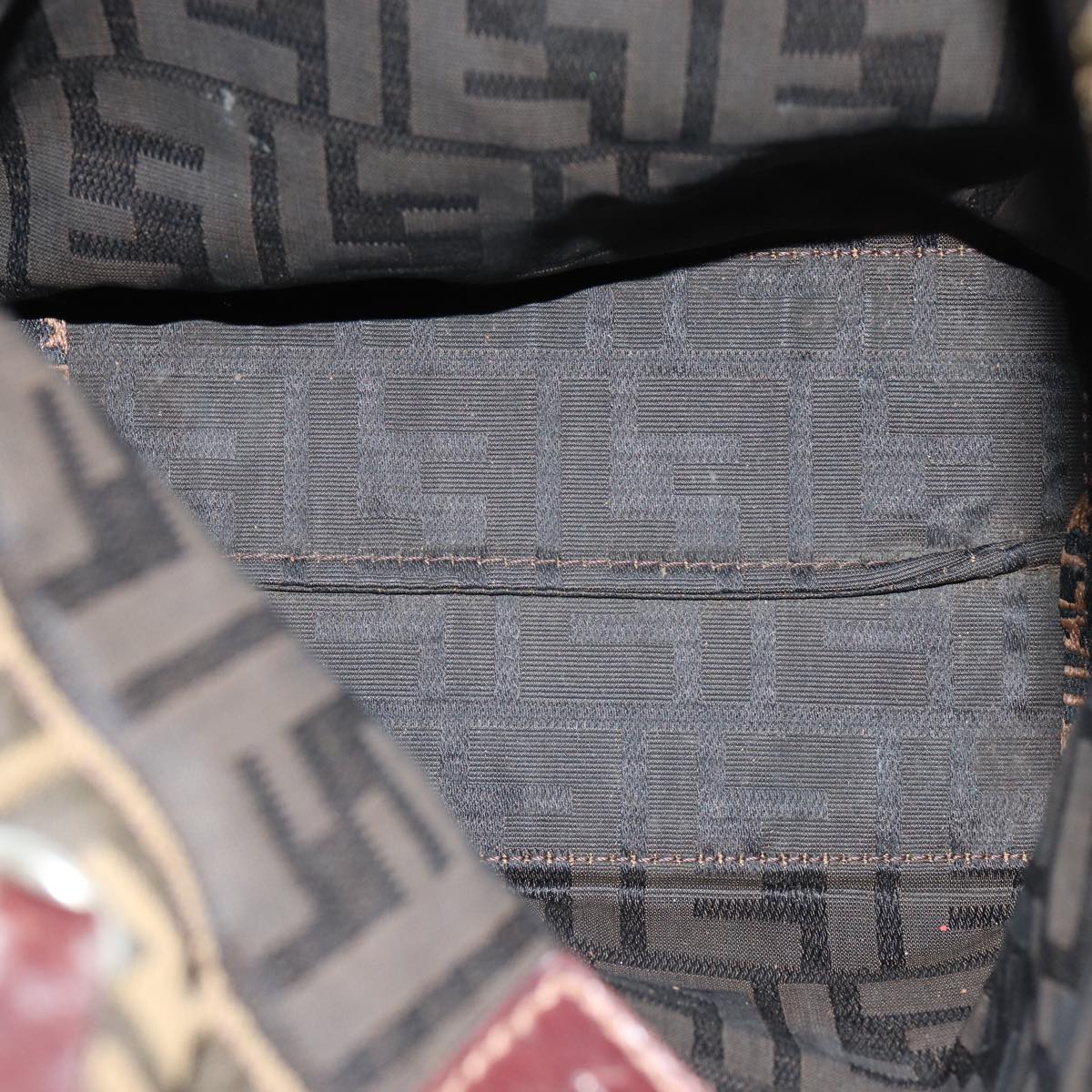 FENDI Zucca Canvas Hand Bag Black Brown ep4416