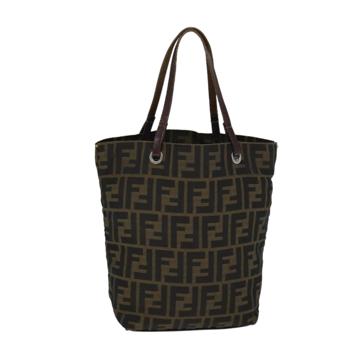 FENDI Zucca Canvas Hand Bag Black Brown ep4416