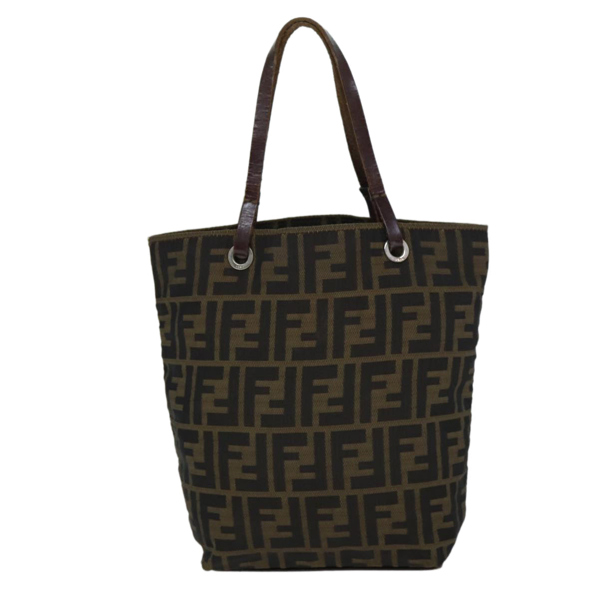 FENDI Zucca Canvas Hand Bag Black Brown ep4416