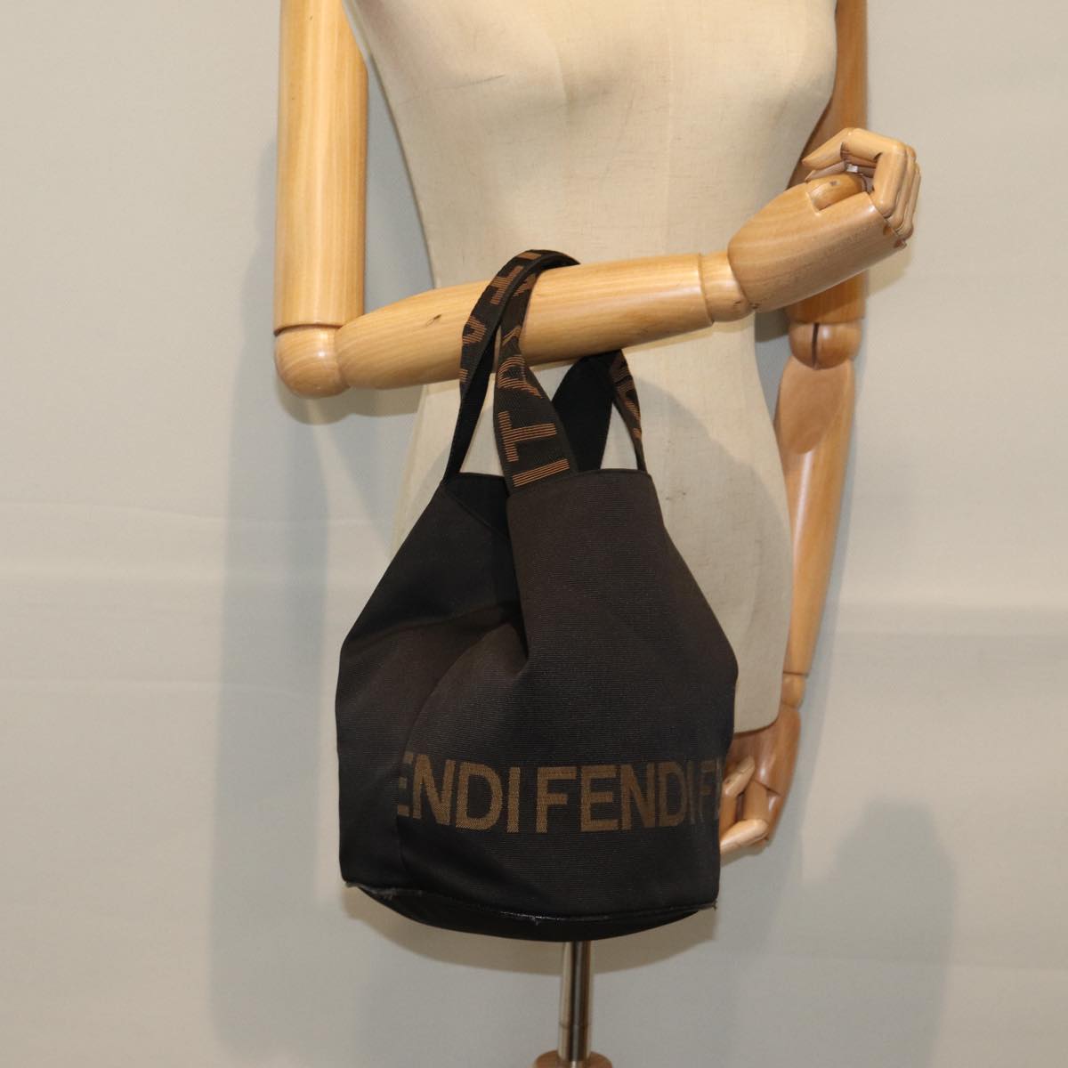 FENDI Hand Bag Nylon Black ep4424