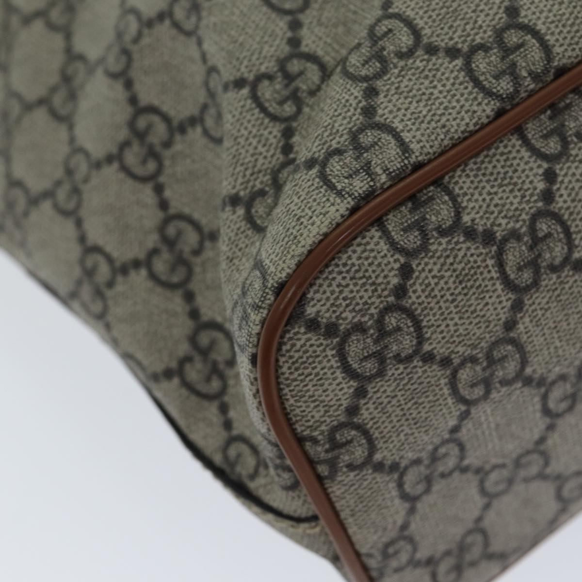 GUCCI GG Supreme Hand Bag PVC 2way Beige 473887 ep4453