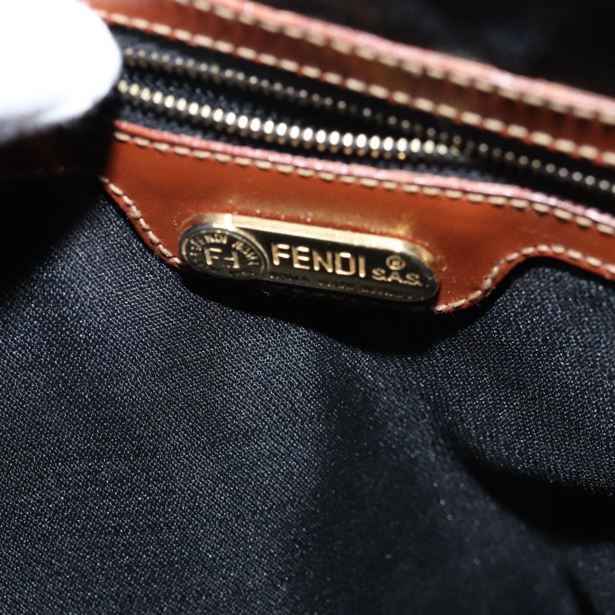FENDI Pecan Canvas Backpack Brown Black ep4454
