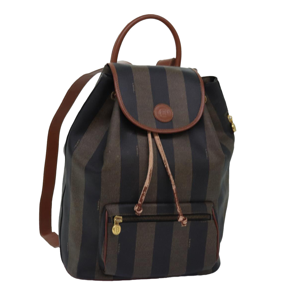 FENDI Pecan Canvas Backpack Brown Black ep4454