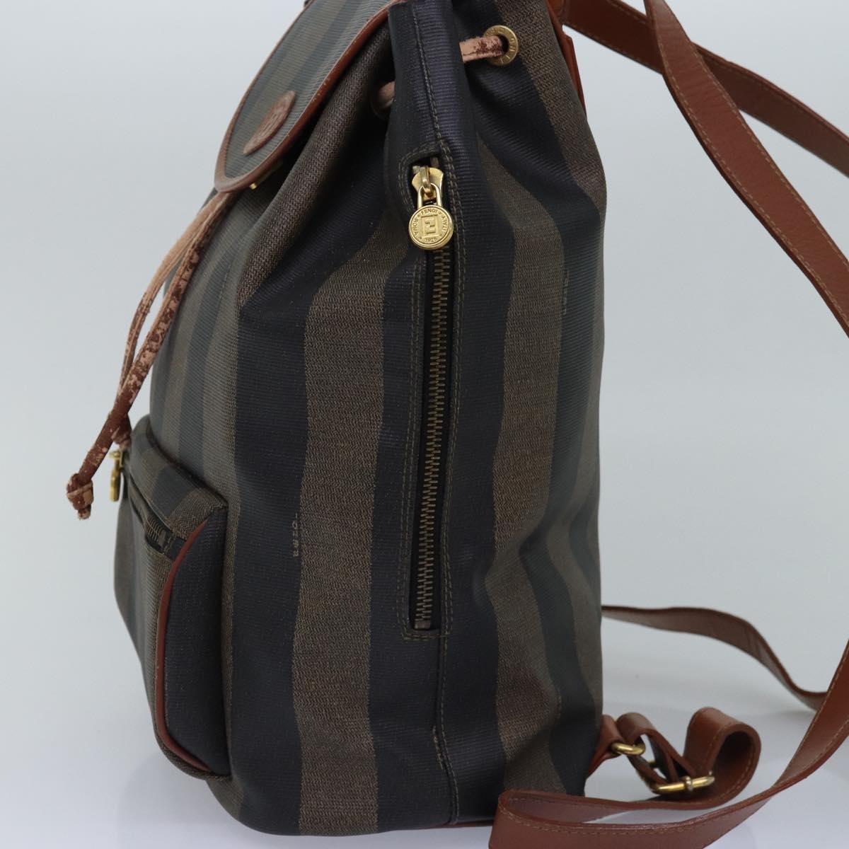 FENDI Pecan Canvas Backpack Brown Black ep4454