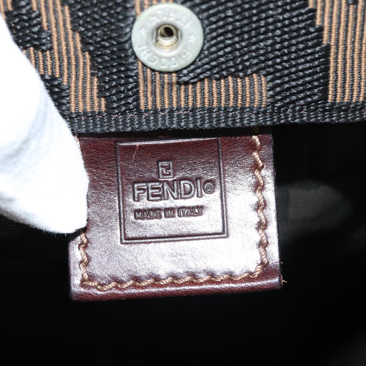 FENDI Zucca Canvas Hand Bag Black Brown ep4456