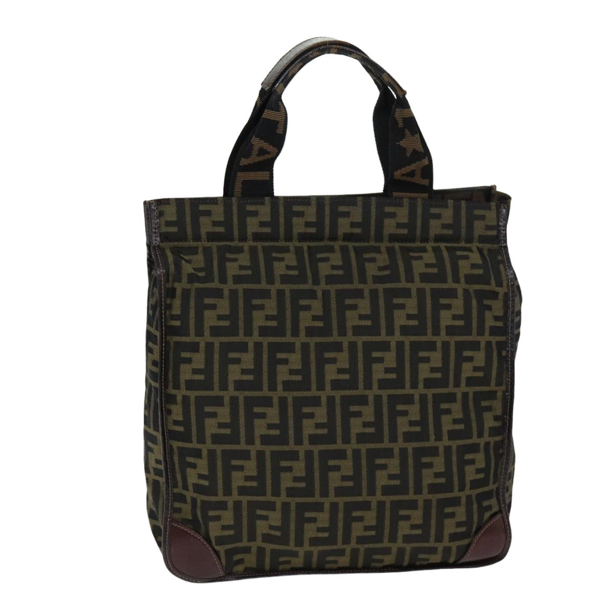 FENDI Zucca Canvas Hand Bag Black Brown ep4456