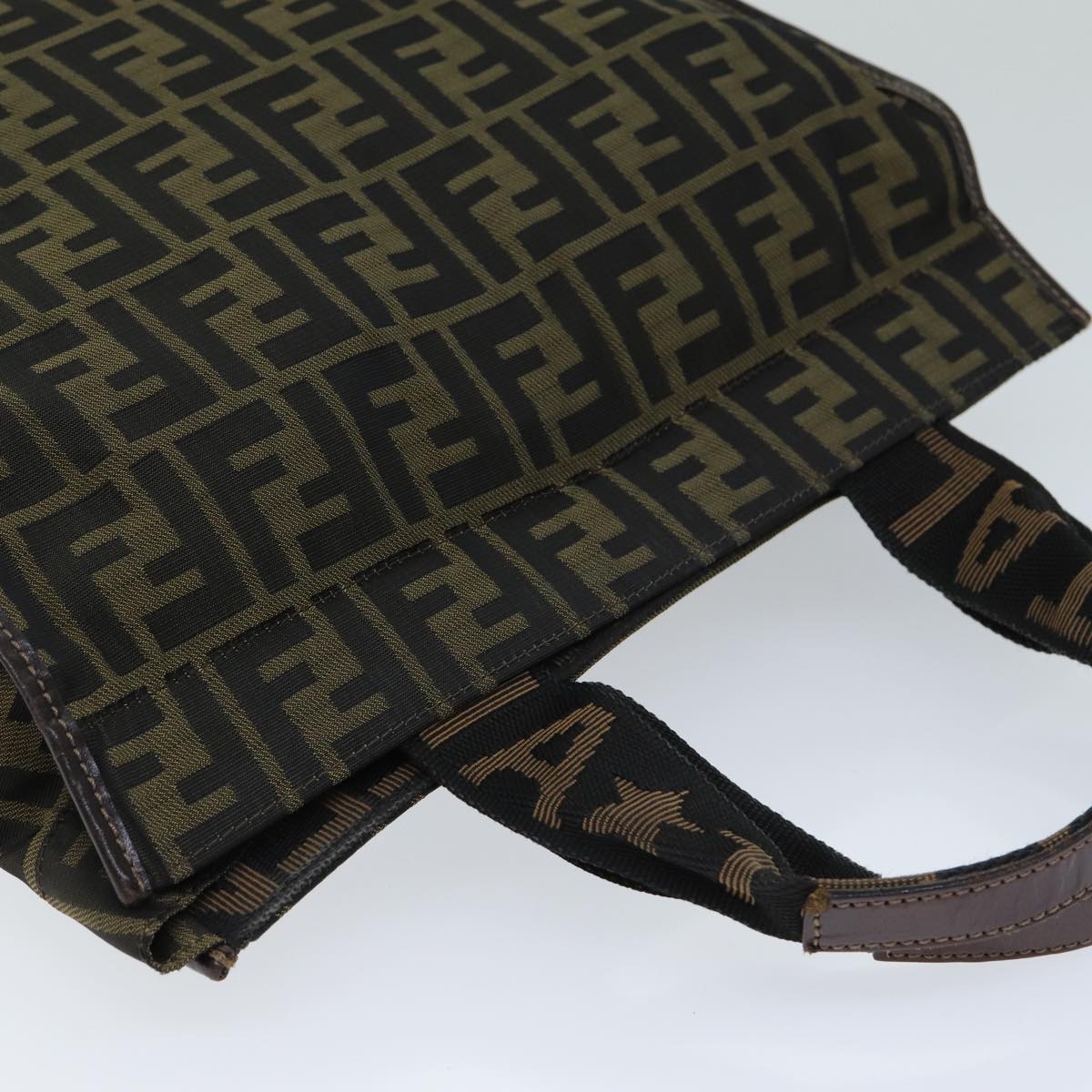 FENDI Zucca Canvas Hand Bag Black Brown ep4456