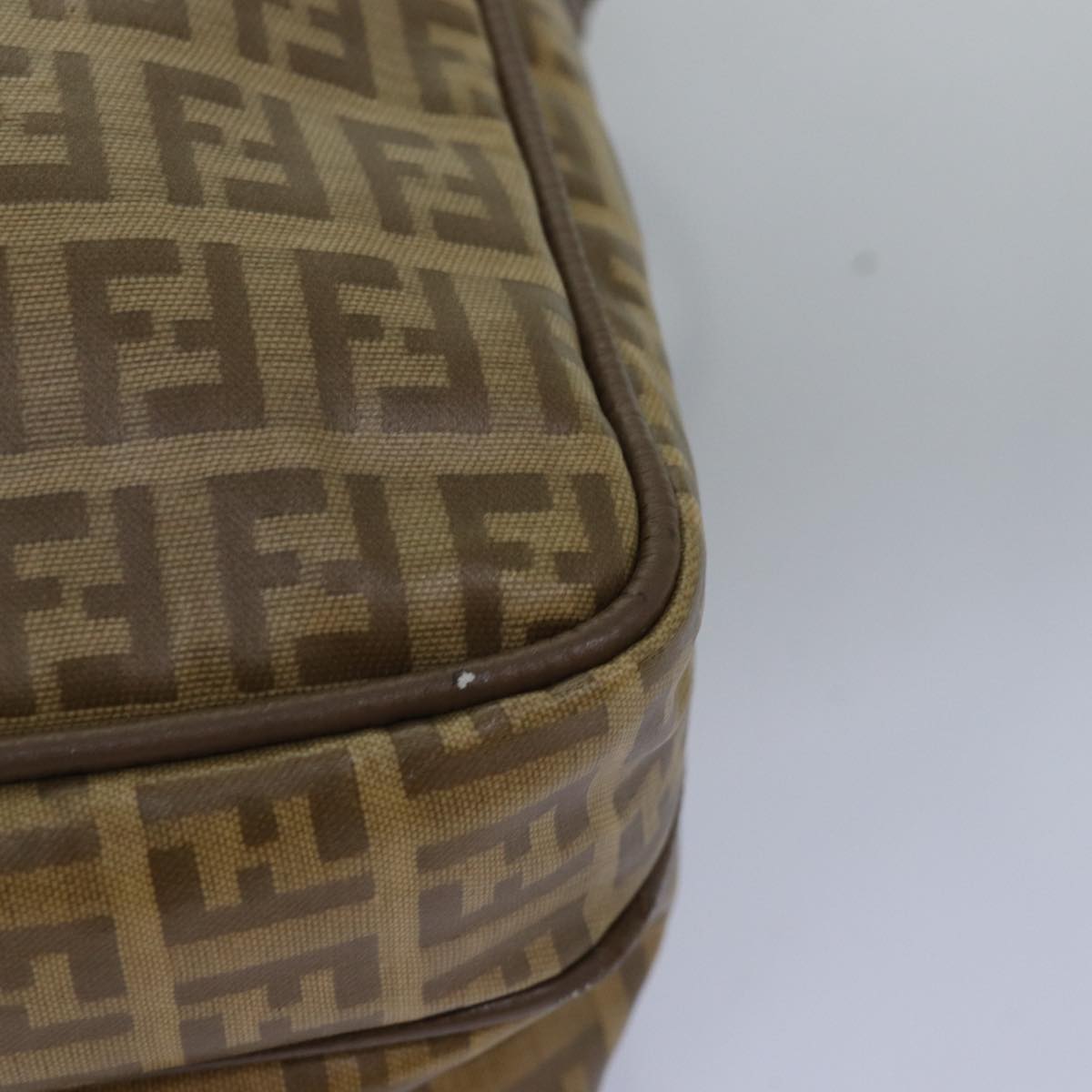 FENDI Zucchino Canvas Shoulder Bag Vintage Beige ep4463