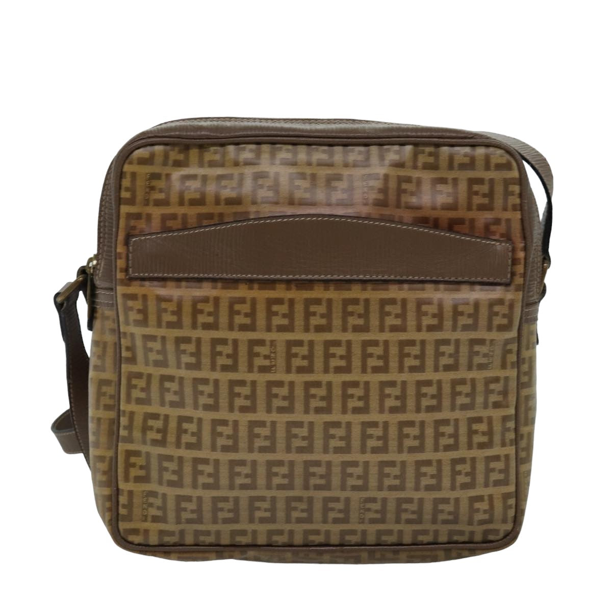 FENDI Zucchino Canvas Shoulder Bag Vintage Beige ep4463