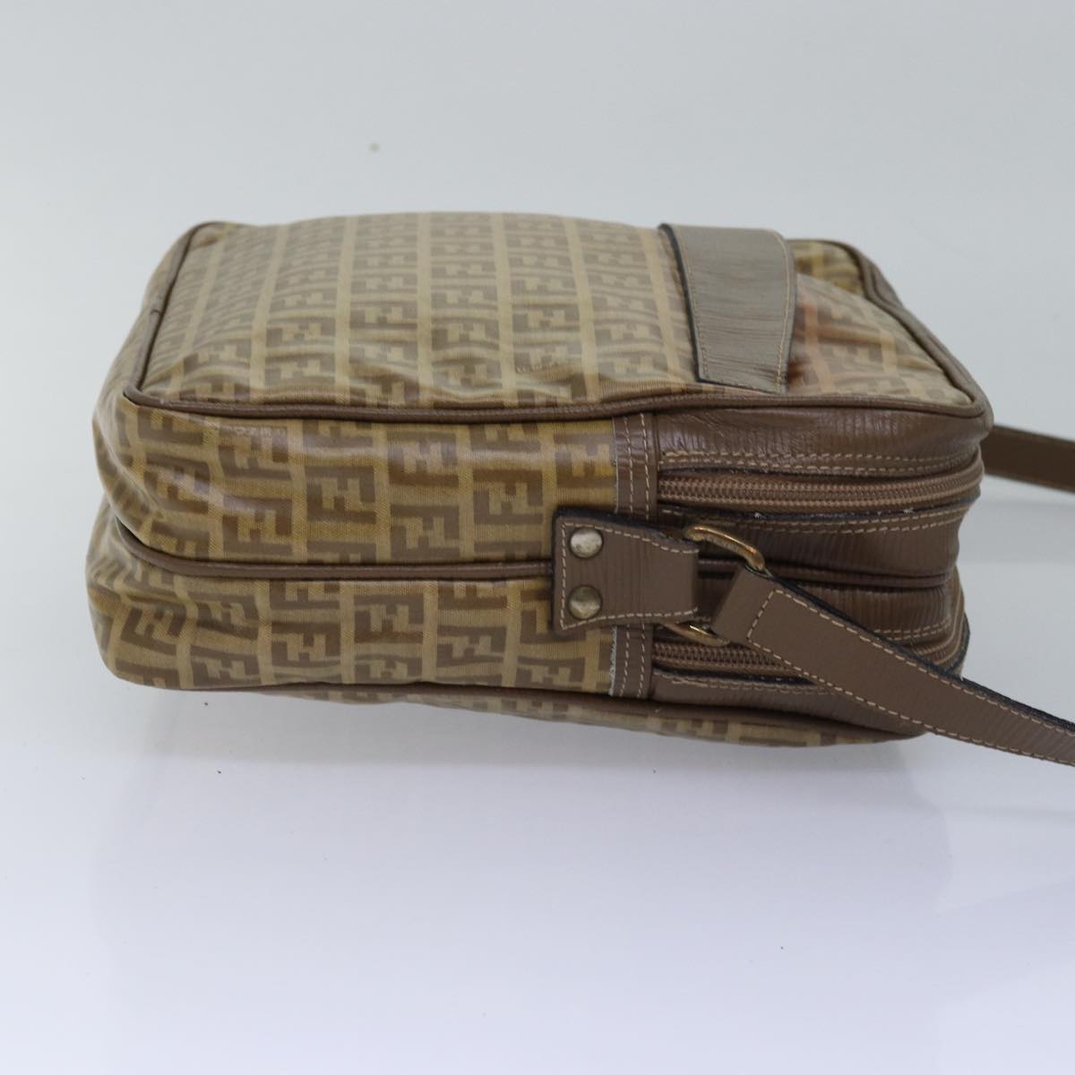 FENDI Zucchino Canvas Shoulder Bag Vintage Beige ep4463