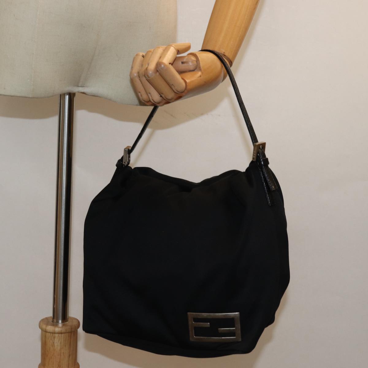 FENDI Hand Bag Nylon Black ep4468