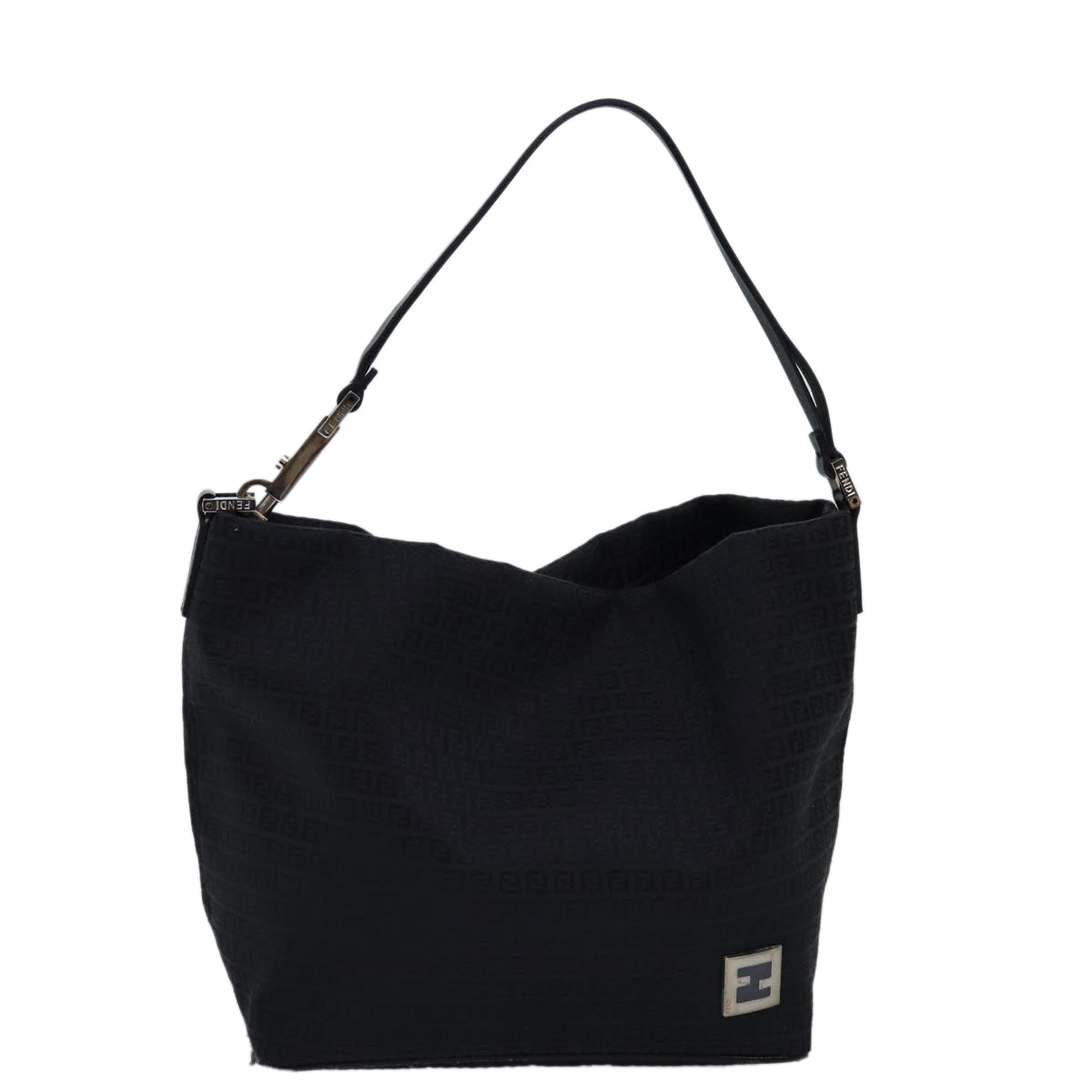 FENDI Zucchino Canvas Hand Bag Black ep4476