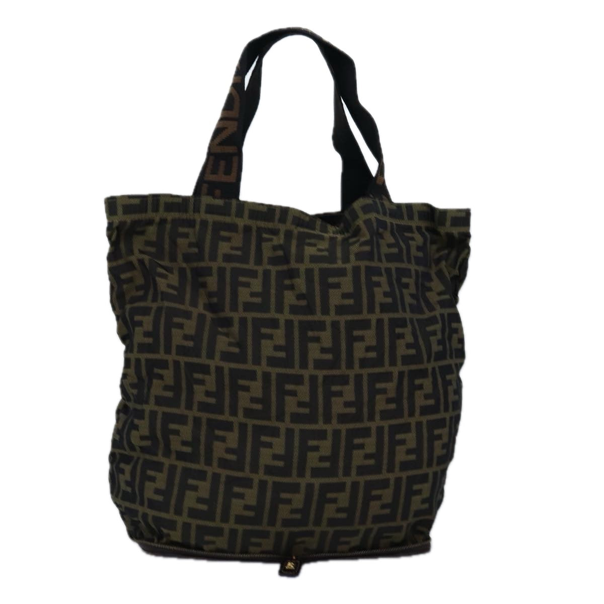 FENDI Zucca Canvas Tote Bag Black Brown ep4488