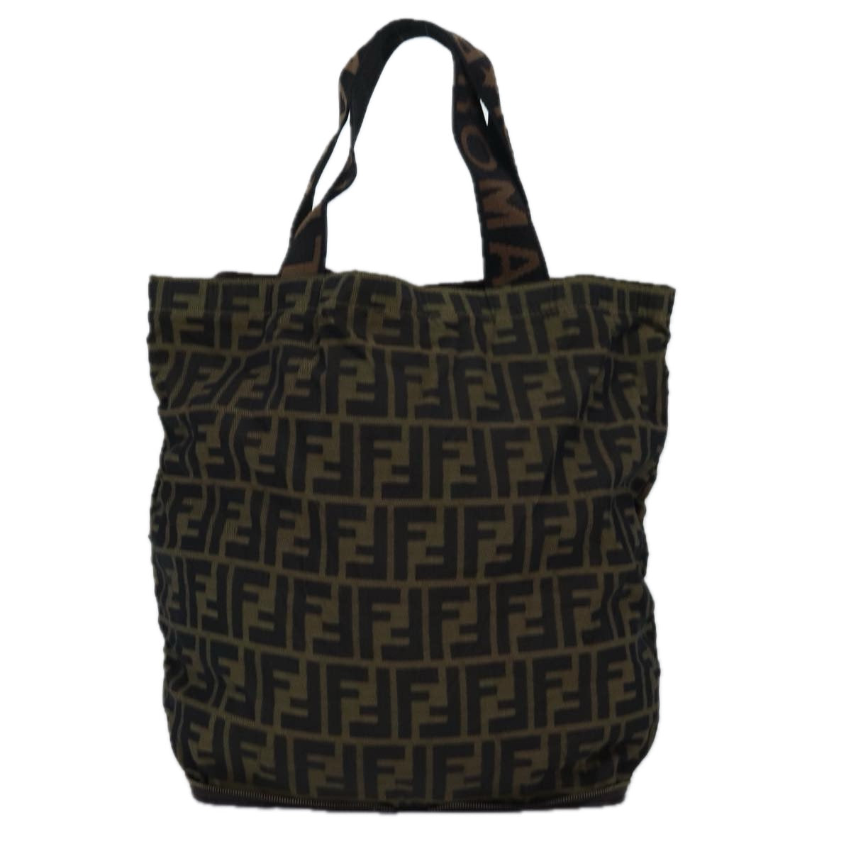 FENDI Zucca Canvas Tote Bag Black Brown ep4488