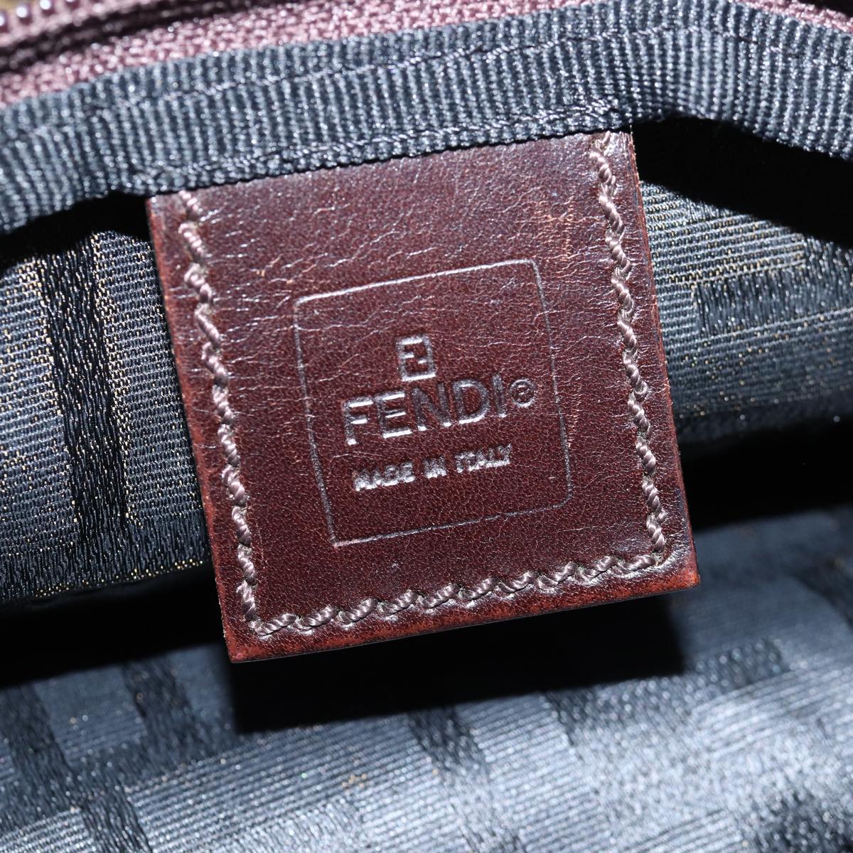 FENDI Zucca Canvas Hand Bag Black Brown ep4489