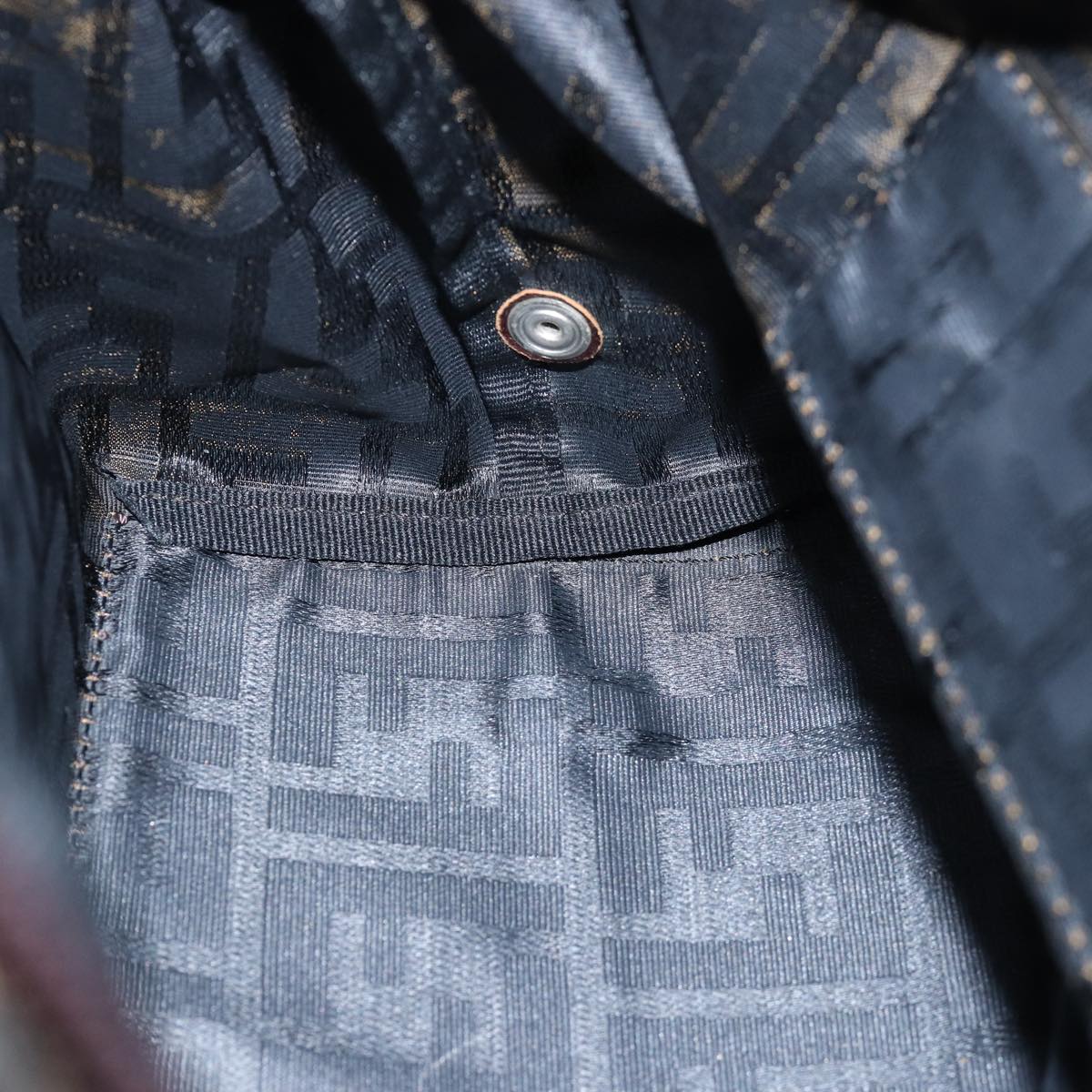 FENDI Zucca Canvas Hand Bag Black Brown ep4489
