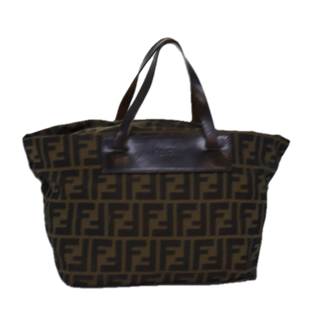 FENDI Zucca Canvas Hand Bag Black Brown ep4489