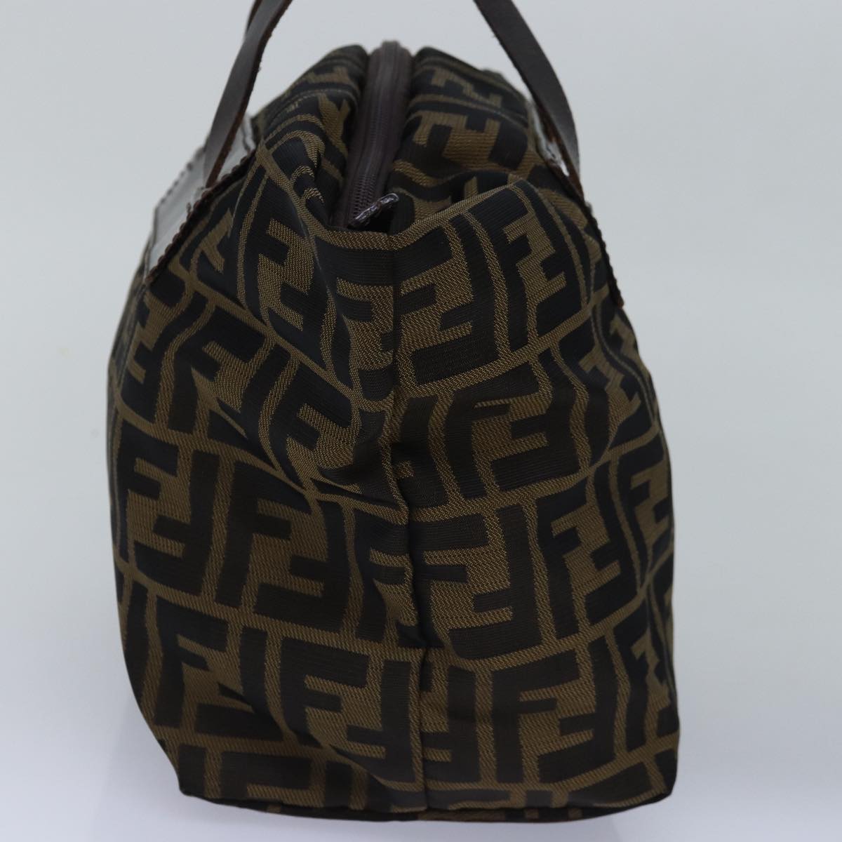 FENDI Zucca Canvas Hand Bag Black Brown ep4489