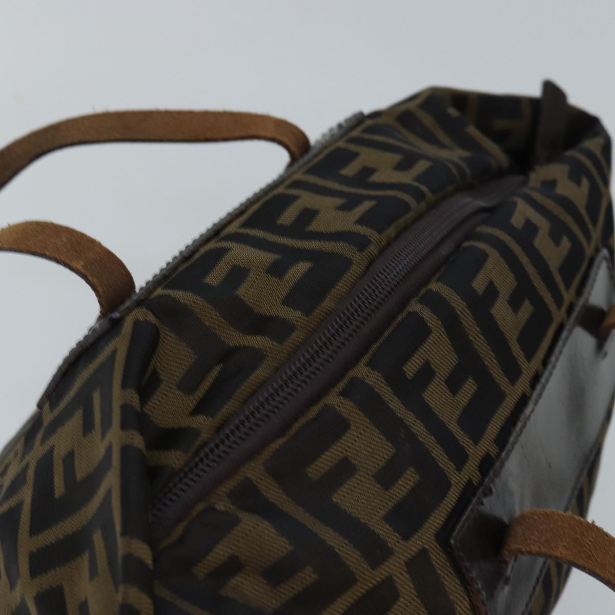 FENDI Zucca Canvas Hand Bag Black Brown ep4489