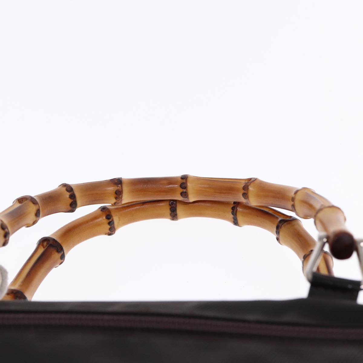 GUCCI Bamboo Hand Bag Canvas Black ep4495