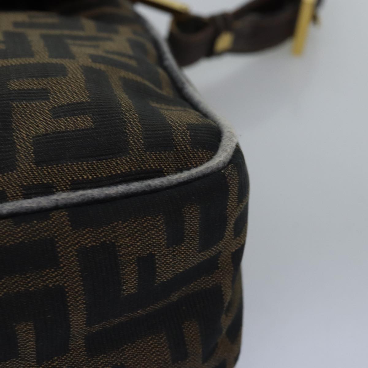 FENDI Zucca Canvas Shoulder Bag Black Brown ep4502