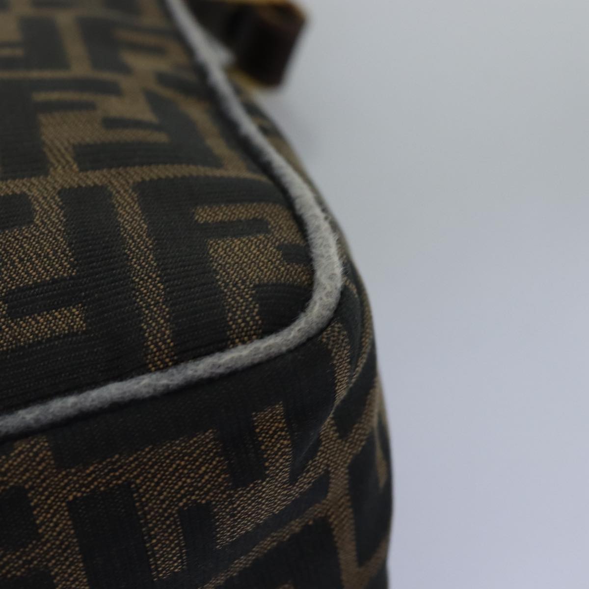 FENDI Zucca Canvas Shoulder Bag Black Brown ep4502