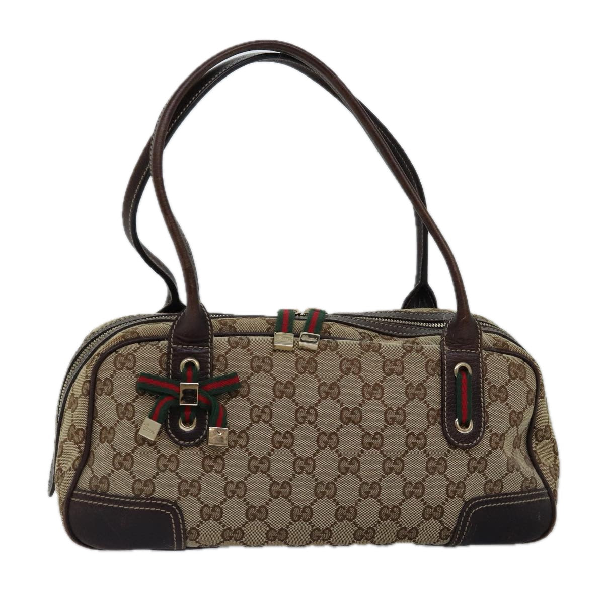GUCCI GG Canvas Web Sherry Line Shoulder Bag Beige Red Green 161720 ep4532