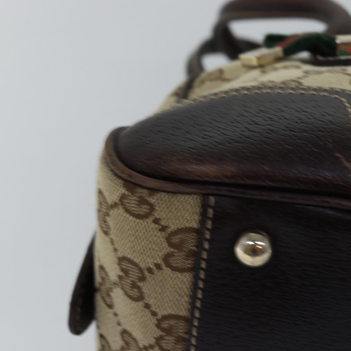 GUCCI GG Canvas Web Sherry Line Shoulder Bag Beige Red Green 161720 ep4532