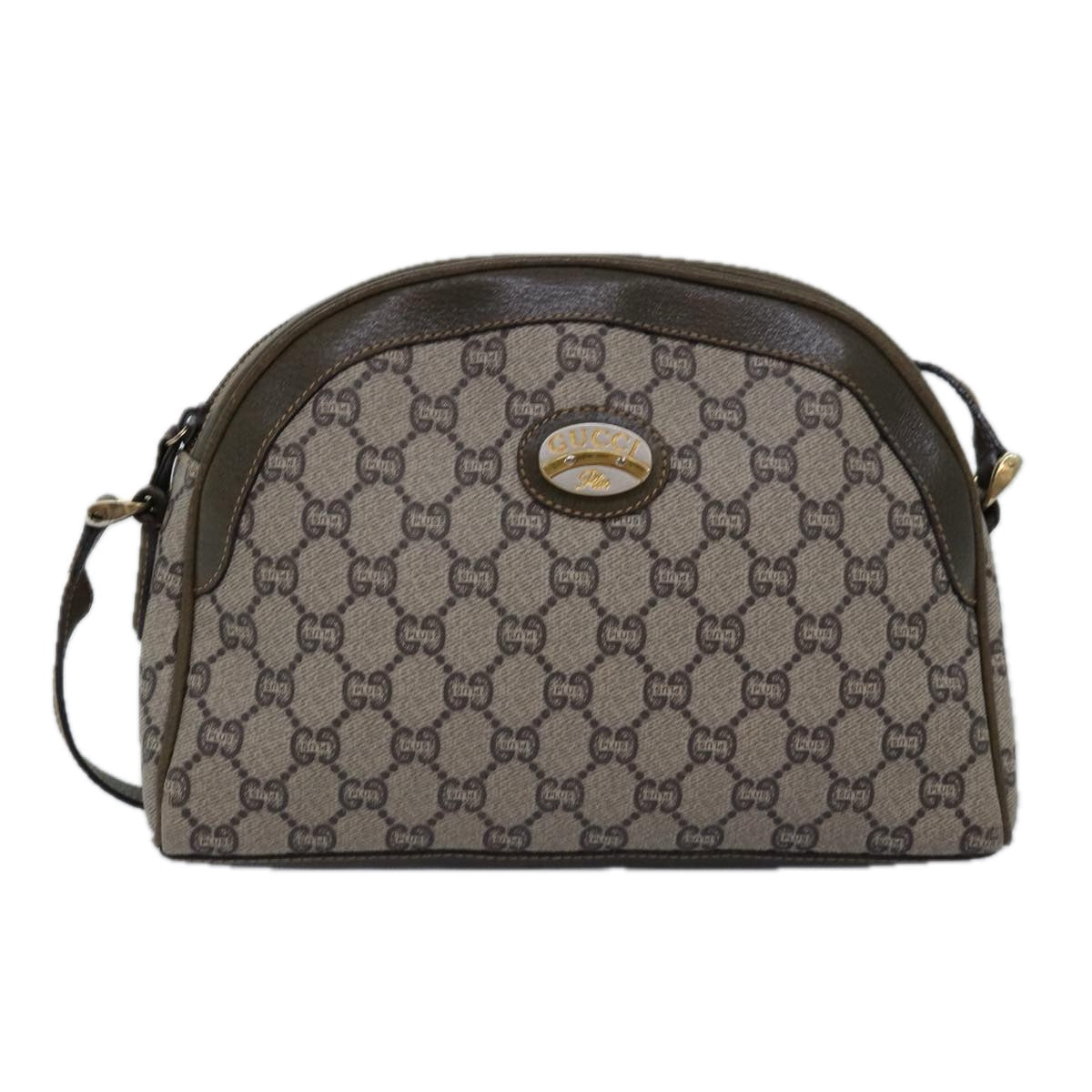 GUCCI GG Plus Supreme Shoulder Bag PVC Leather Beige ep4541