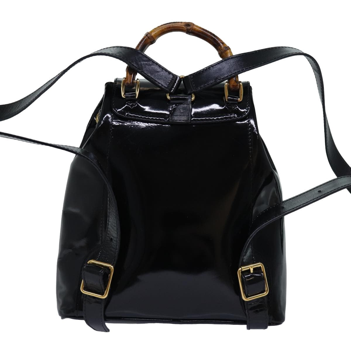 GUCCI Bamboo Backpack Patent leather Black 003 2058 0030 ep4556