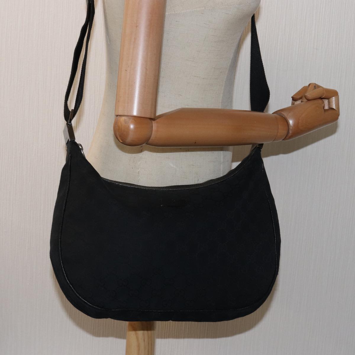 GUCCI GG Canvas Shoulder Bag Canvas Black 122790 001998 ep4562