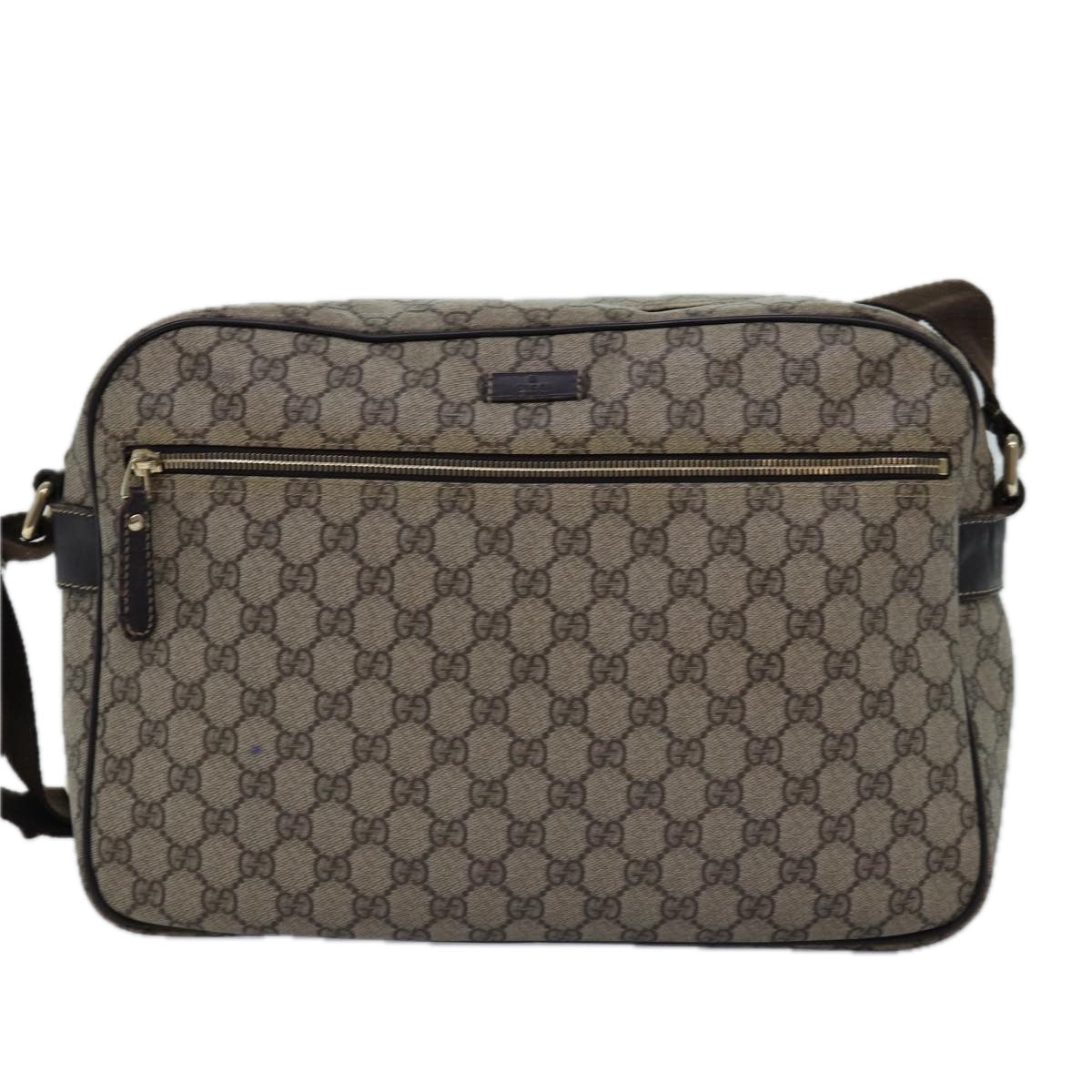 GUCCI GG Supreme Shoulder Bag PVC Beige 211107 ep4581