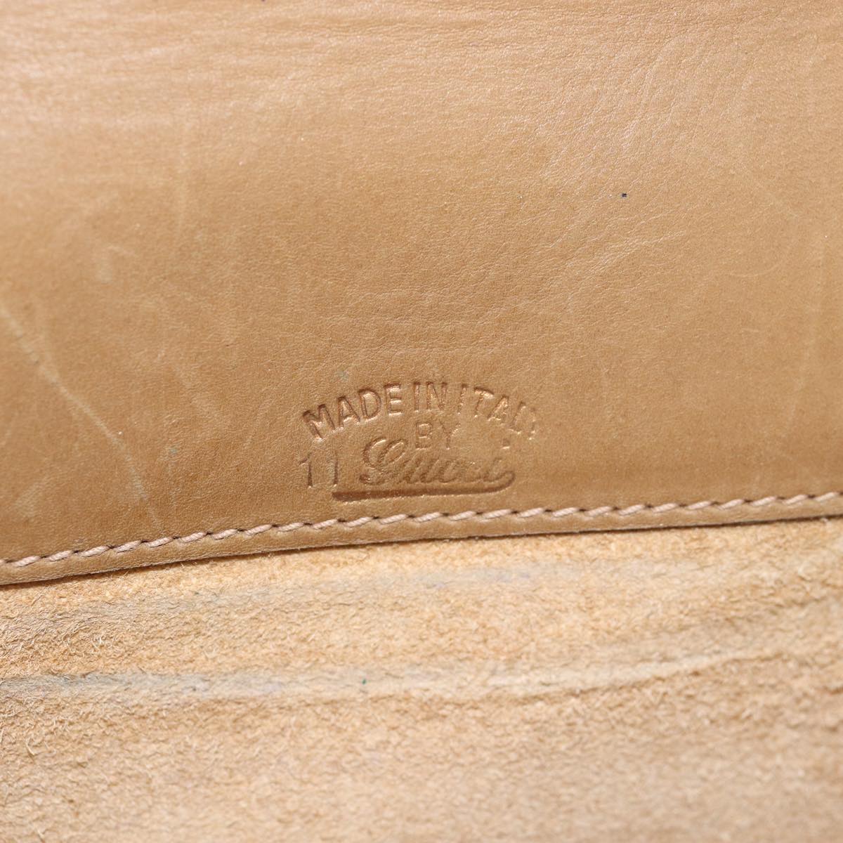 GUCCI Web Sherry Line Shoulder Bag Leather Beige ep4582