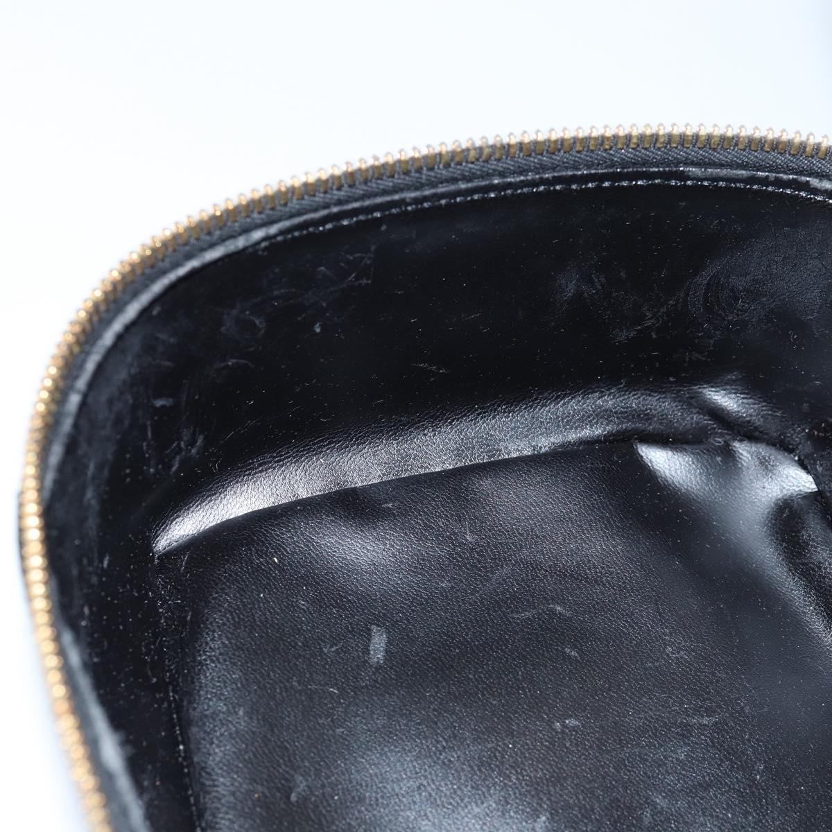GUCCI Bamboo Vanity Cosmetic Pouch Patent Black 032 1956 0150 ep4599