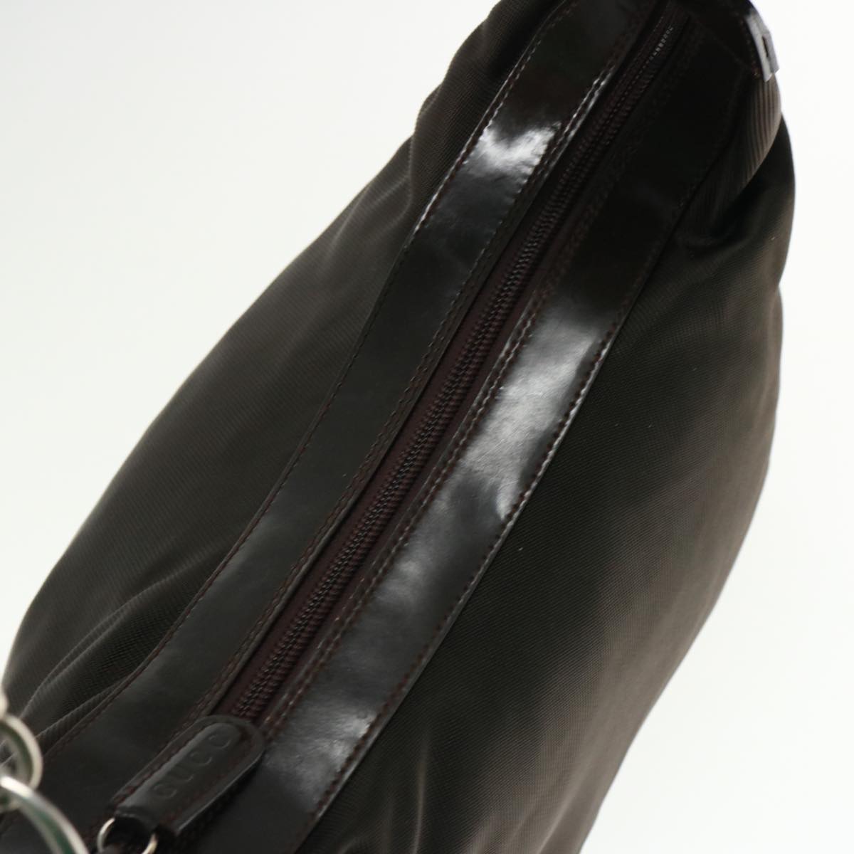 GUCCI Bamboo Shoulder Bag Nylon Brown 000 1956 0531 ep4606
