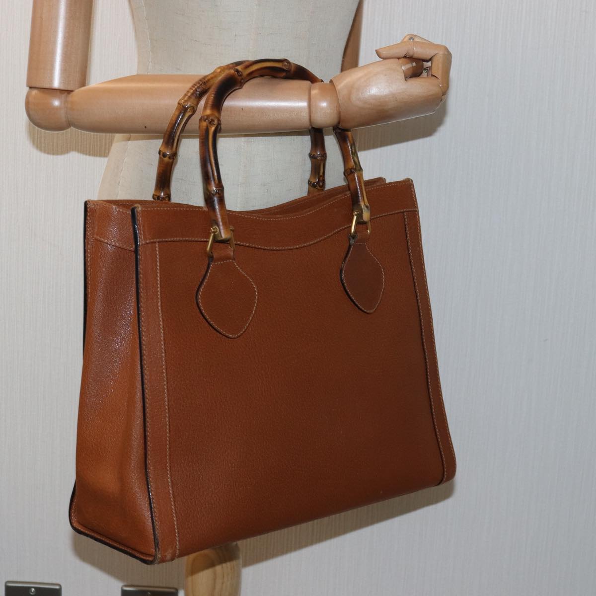 GUCCI Bamboo Hand Bag Leather Brown 002 115 0260 ep4620