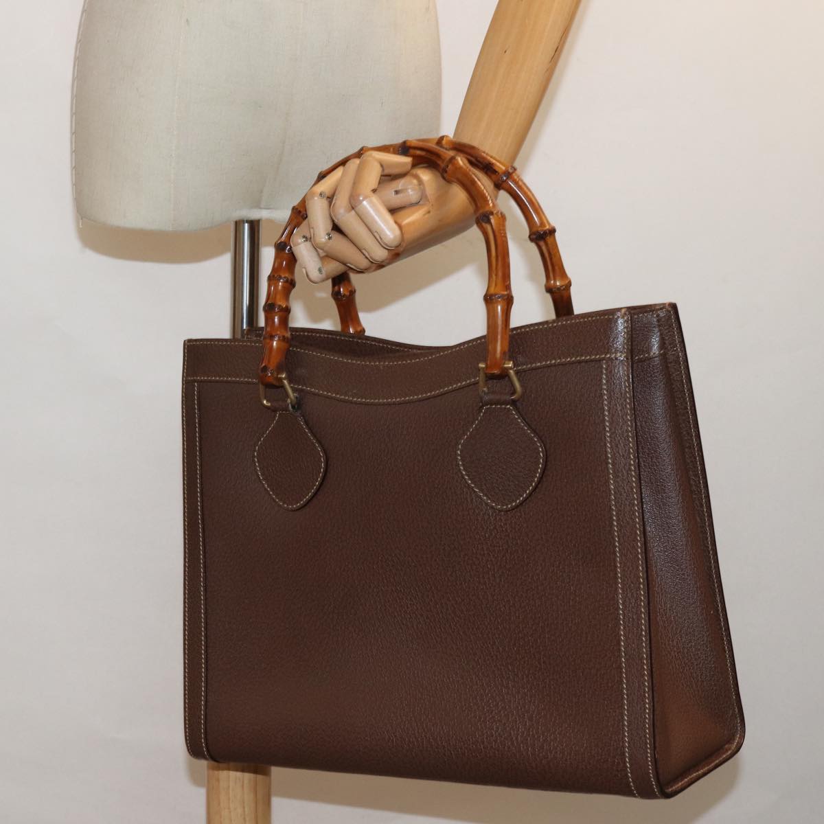 GUCCI Bamboo Hand Bag Leather Brown 002 2853 0260 0 ep4626