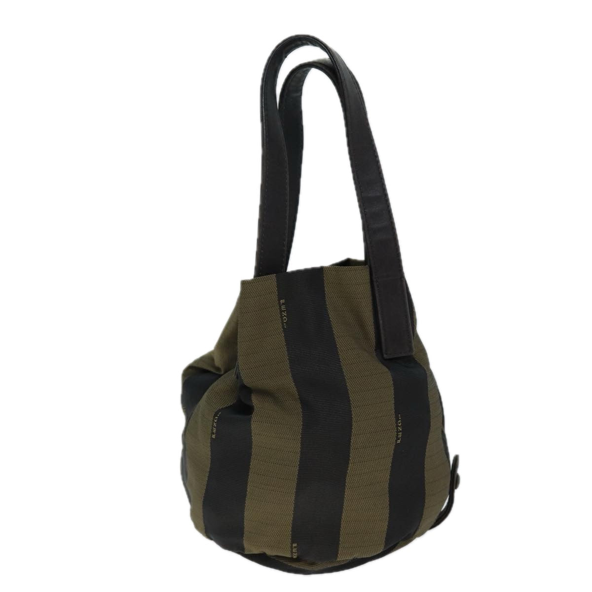 FENDI Pecan Canvas Hand Bag Brown Black ep4631