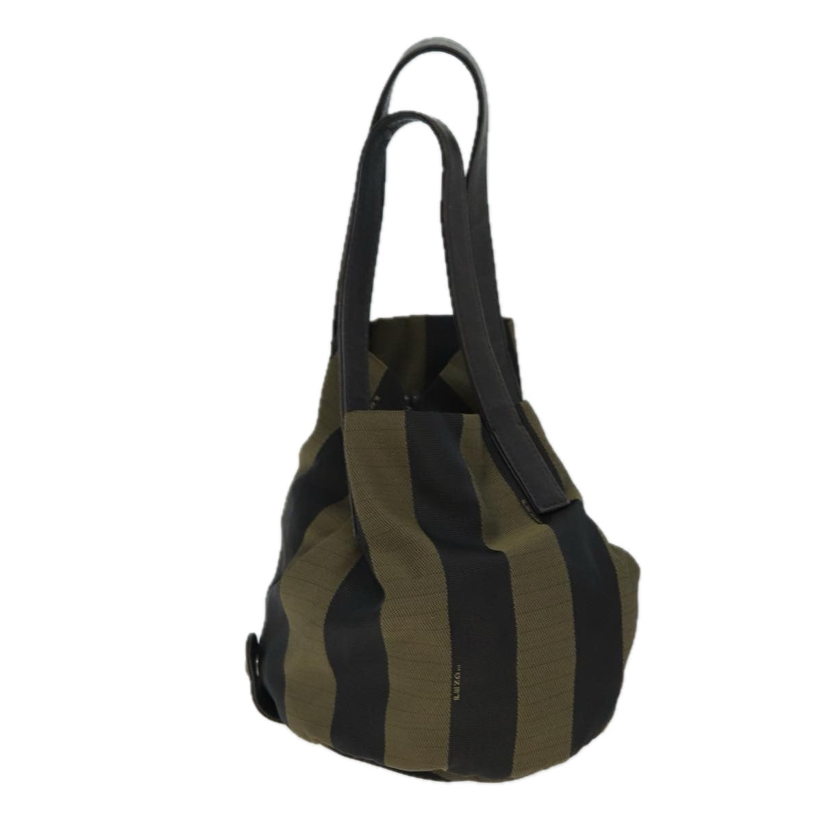 FENDI Pecan Canvas Hand Bag Brown Black ep4631