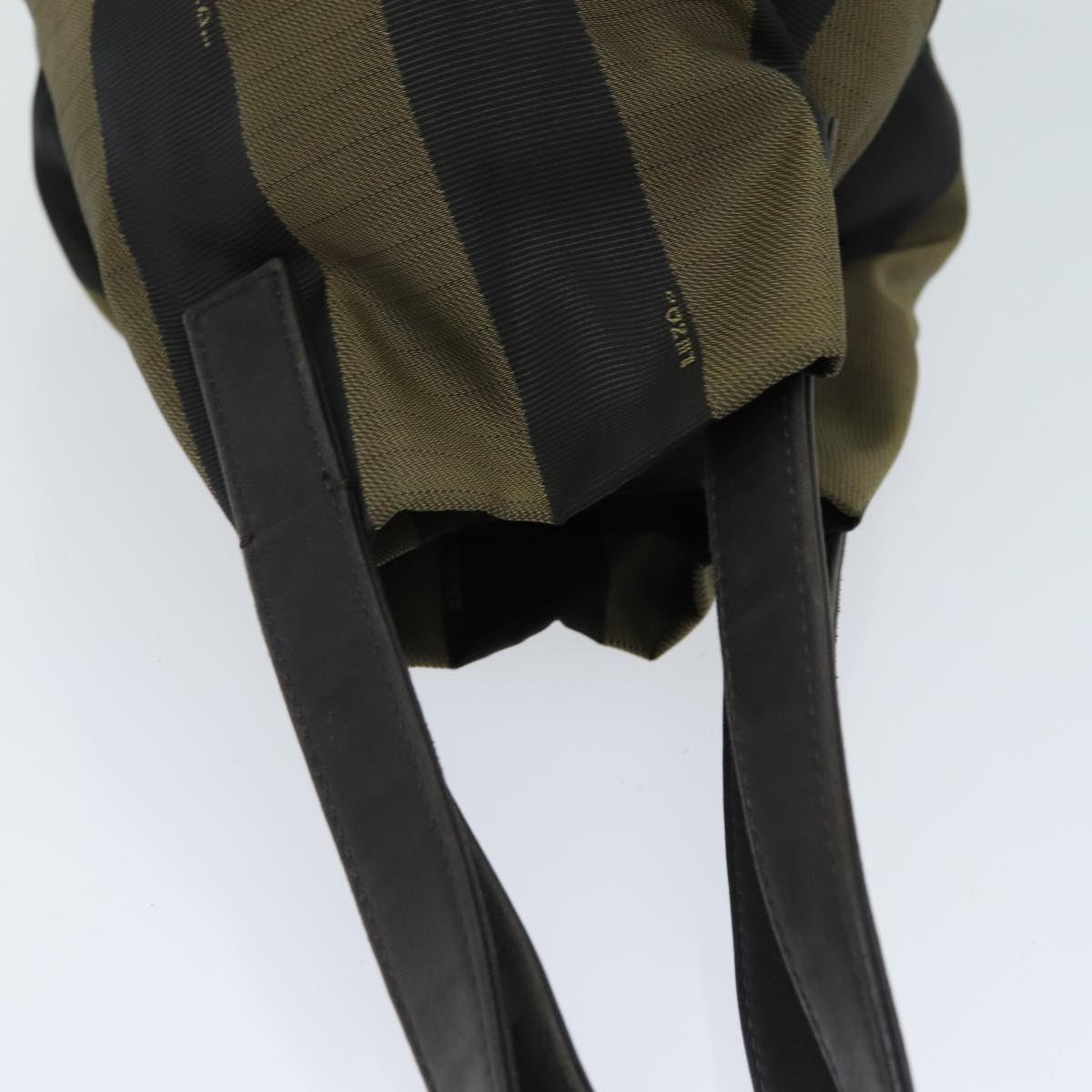 FENDI Pecan Canvas Hand Bag Brown Black ep4631
